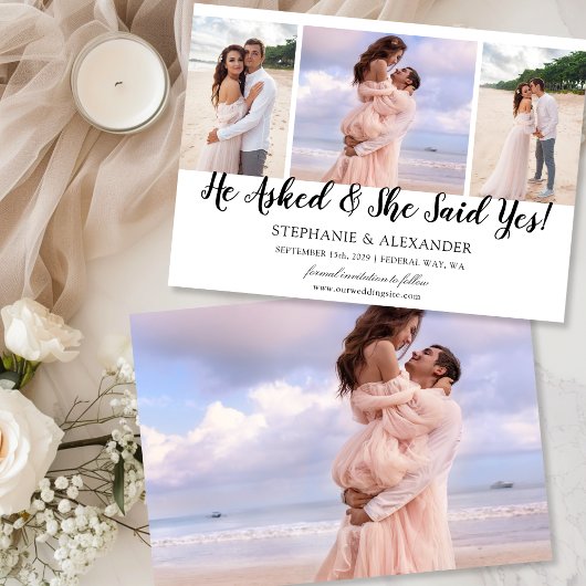 Hij Vroeg Zij Zei Ja Foto Verloofd Aankondiging