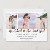 Hij Vroeg Zij Zei Ja Foto Verlovingsaankondiging Kaart (Voorkant)