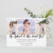 Hij Vroeg Zij Zei Ja Foto Verlovingsaankondiging Kaart (Staand voorkant)