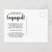 Hij Vroeg Zij Zei Ja Verloofd Foto Uitnodiging (Achterkant)