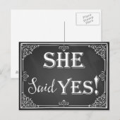 Hij vroeg zij zei "Ja" verlovingskaart foto prop Aankondigingskaart (Voorkant / Achterkant)