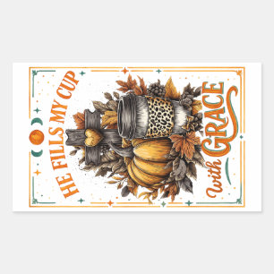 Hij vult mijn beker... rechthoekige sticker