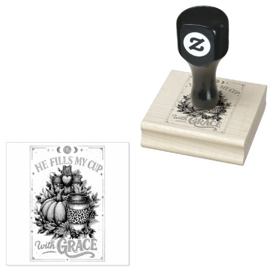 Hij vult mijn beker... rubberstempel (Gestempeld)