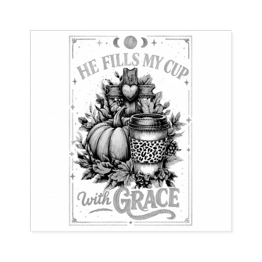 Hij vult mijn beker... rubberstempel (Afrduk)