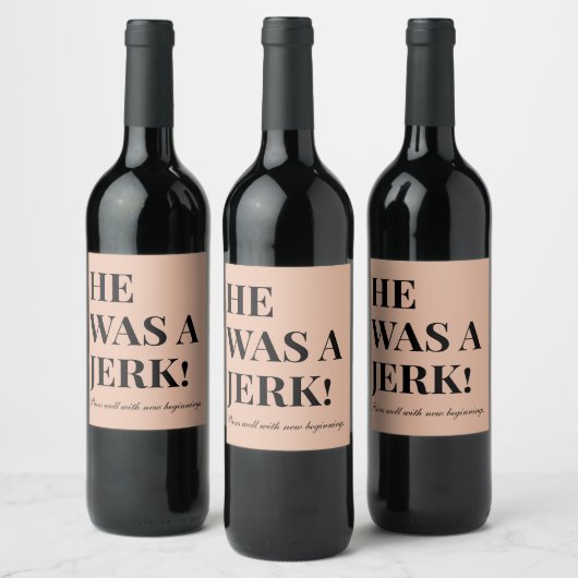 "Hij was een eikel!" echtscheidingspartij Wijn Etiket (Flessen)