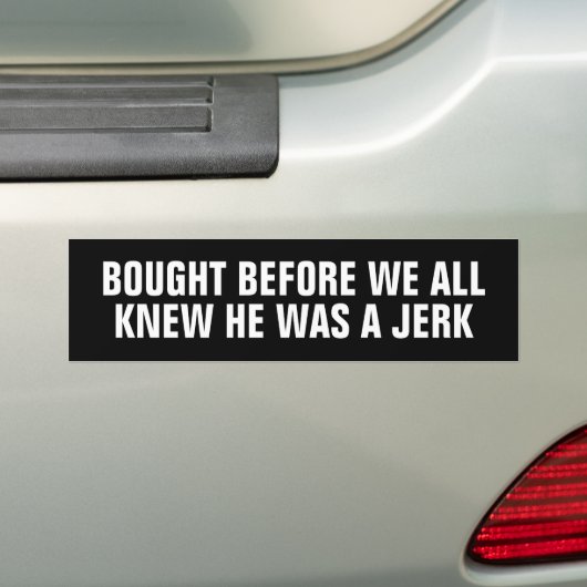 Hij was een Jerk (Tesla). Bumpersticker (Op auto)