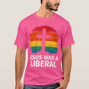 Hij was een liberaal retro- sunset progressi t-shirt