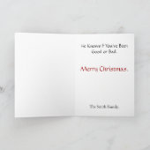 Hij weet het. . ., een Vintage-kerstkaart Feestdagen Kaart (Binnen)