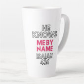 HIJ WEET ME NAAM ISAIAH 43:1 LATTE MOK (Rechterhoek)