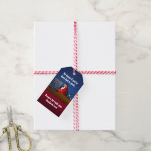 Hij weet of bent u Slechte Grappige Kerstman Cadeaulabel