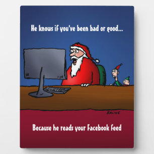 Hij Weet Of Je Naughty Bent Funny Santa Fotoplaat