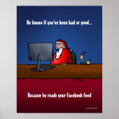 Hij weet of je slecht grappig kerstman Poster bent (Voorkant)