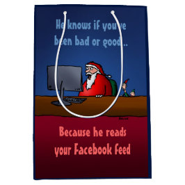 Hij weet of je slechte grappige kerstman bent gewe medium cadeauzakje