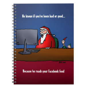 Hij weet of je slechte grappige kerstman bent gewe notitieboek