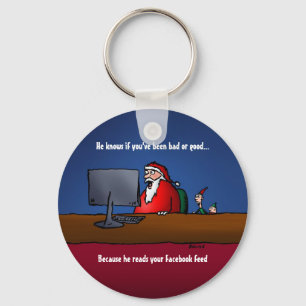 Hij weet of je slechte grappige kerstman bent gewe sleutelhanger