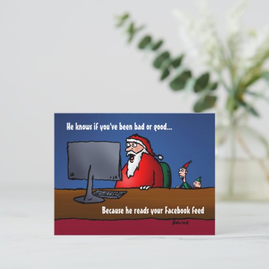 Hij weet of je slechte Santa Briefkaarten bent gew (Staand voorkant)