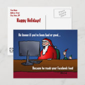 Hij weet of je slechte Santa Briefkaarten bent gew (Voorkant / Achterkant)