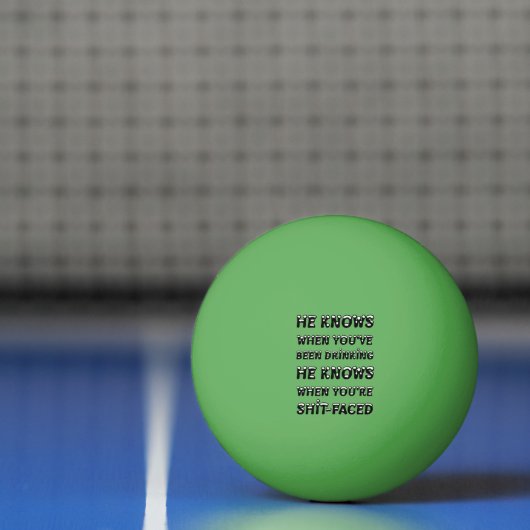 Hij weet wanneer je hebt gedronken pingpongbal (Net)
