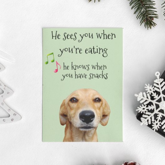 Hij weet wanneer je snacks hebt met kerstmis kaart