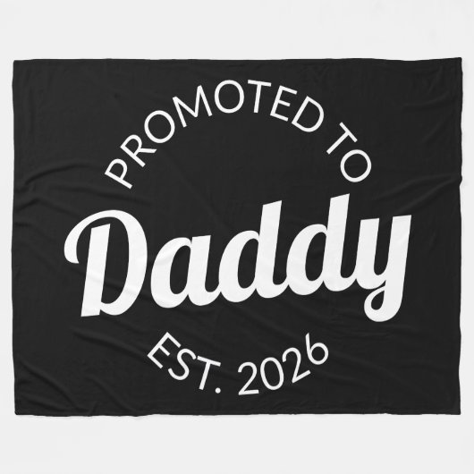 Hij werd gepromoveerd tot Daddy Est. 2026 I Fleece Deken (Voorkant (Horizontaal))