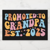 Hij werd gepromoveerd tot opa Est. 2025 III Voedselcontainer Etiket (Enkel label)