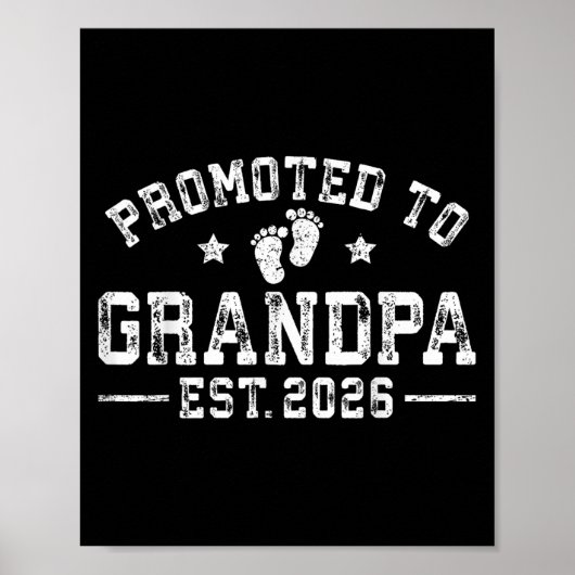 Hij werd gepromoveerd tot opa Est. 2026 Grootouder Poster (Voorkant)