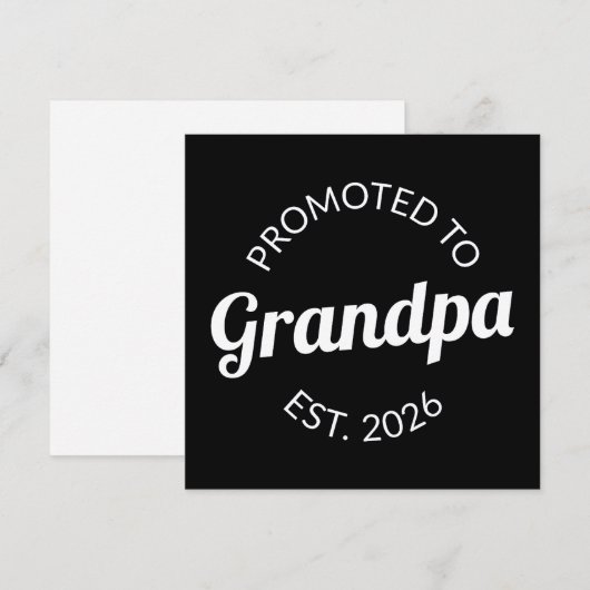 Hij werd gepromoveerd tot opa Est. 2026 I Feestdagenkaart (Voorkant / Achterkant)