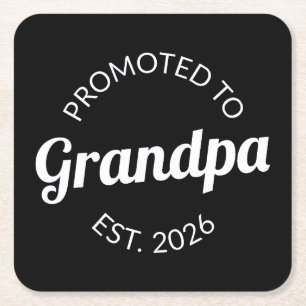 Hij werd gepromoveerd tot opa Est. 2026 I Kartonnen Onderzetters