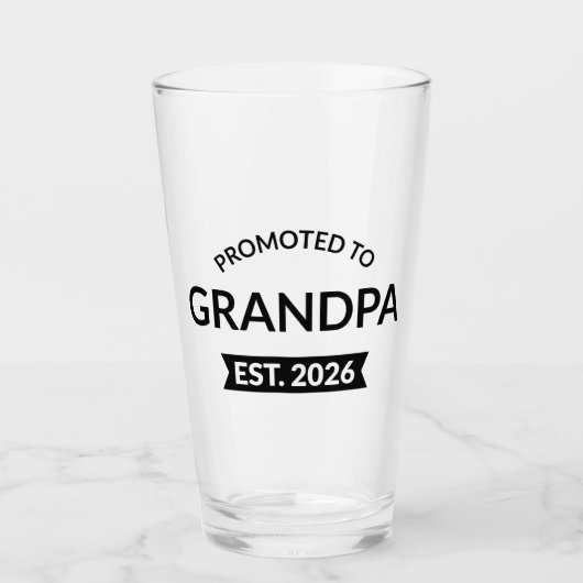 Hij werd gepromoveerd tot opa Est. 2026 II Glas (Voorkant)