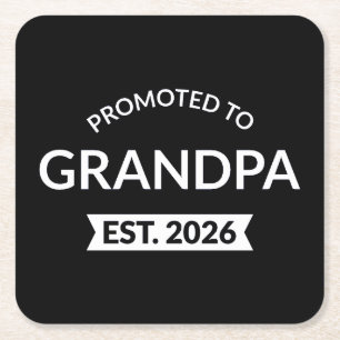 Hij werd gepromoveerd tot opa Est. 2026 II Kartonnen Onderzetters