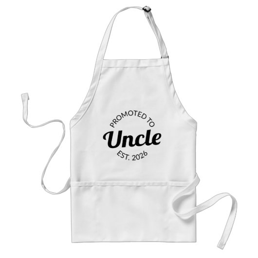 Hij werd gepromoveerd tot Uncle Est. 2026 I Standaard Schort (Voorkant)