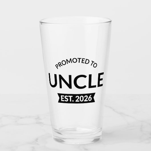 Hij werd gepromoveerd tot Uncle Est. 2026 II Glas (Voorkant)