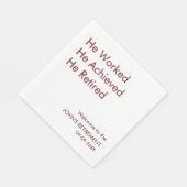 Hij werkte en bereikte zijn pensionering op maat servet (Hoek)