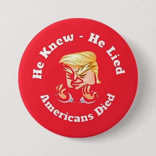 hij wist het, hij loog ronde button 7,6 cm (Voorkant)