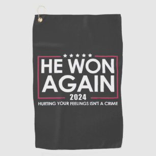 Hij won opnieuw 2024 Trump inauguratie 2025 Golfhanddoek