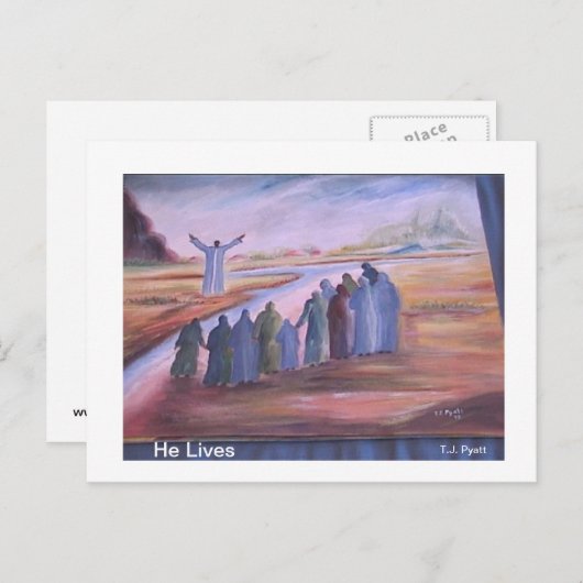 Hij woont, preekt en onderricht briefkaart (Voorkant / Achterkant)