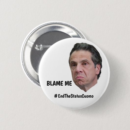 Hij wordt de schuld ronde button 5,7 cm (Voorkant /achterkant)