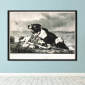Hij wordt gered door en redt Dog Canvas Afdruk (Insitu (Houten vloer))