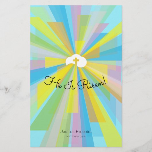 Hij wordt uitgezonden tijdens de paasservice flyer (Voorkant)