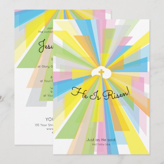 Hij wordt uitgezonden tijdens de paasservice kaart (Voorkant / Achterkant)