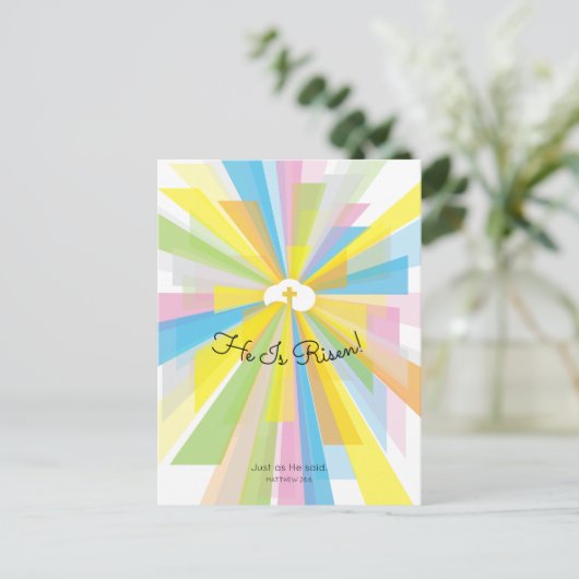 Hij wordt uitnodigen voor paasdiensten uitnodiging briefkaart (Staand voorkant)