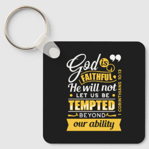 Hij Zal Je Niet Laten Verleiden – Bijbelvers Sleutelhanger