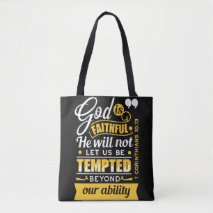 Hij Zal Je Niet Laten Verleiden – Bijbelvers Tote Bag