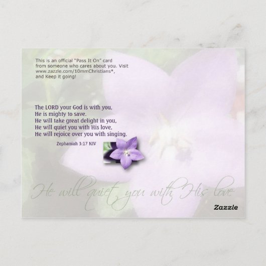 Hij zal je stilhouden met zijn liefde briefkaart (Achterkant)