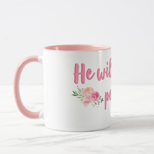 Hij zal onze Vredesbrief / Bijbelvers zijn Mok (Links)