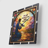 Hij zal uw geloof belonen. Hebreeën 11 Vierkante Klok (Hoek)