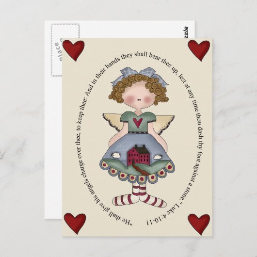 Hij zal Zijn Last van Engelen over Thee geven Briefkaart (Voorkant / Achterkant)