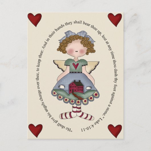 Hij zal Zijn Last van Engelen over Thee geven Briefkaart (Voorkant)