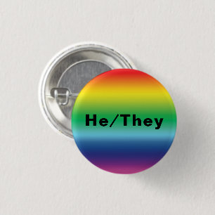 Hij, ze hebben een pride-regenboogkleur. ronde button 3,2 cm
