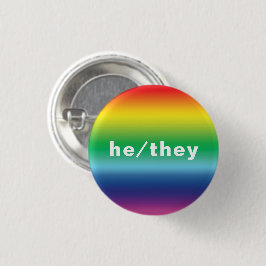 Hij, ze hebben een pride-regenboogkleur. ronde button 3,2 cm